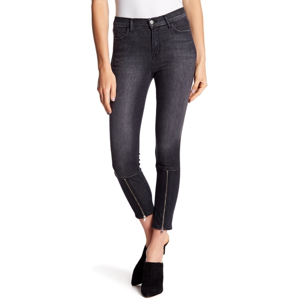 J Brand Alana high rise skinny jeans with‎ zippers